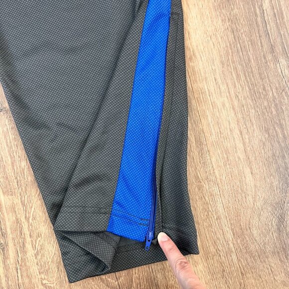 Nike Gray Blue Athletic Tack Pants Zip Ankle Sz L - Picture 3 of 9